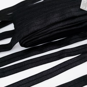 Destock 20m ruban élastique biais américain satiné noir largeur 1.3cm