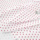 Destock 1.25m tissu jersey coton doux étoile rouge fond blanc largeur 176cm