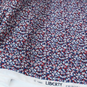 Tissu liberty tana lawn pepper bleu rouge x 1 mètre