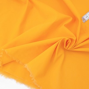 Déstock 1.75m tissu popeline coton polyester soyeux extra doux jaune largeur 155cm 