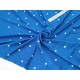Destock 2.1m tissu jersey modal tencel soyeux fluide bleu imprimé pois largeur 190cm