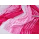Déstock 2.2m tissu haute couture mousseline à volants doux rose blanc largeur 130cm 