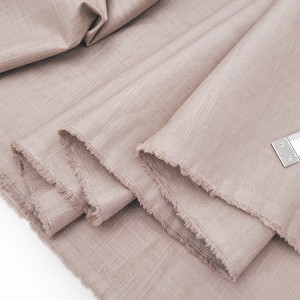 Déstock 3m tissu japonais lin soyeux taupe largeur 110cm 
