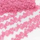 Destock 14.7m dentelle guipure fine fluide haute couture rose largeur 2.7cm légèrement tachée