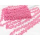 Destock lot 16.3m dentelle guipure fine fluide haute couture rose largeur 2.7cm