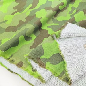 Destock 2m tissu sweat coton doux fluide camouflage grande largeur 185cm 