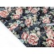Destock 2.5m tissu japonais coton souple fleuri traditionnel fond gris noir largeur 113cm