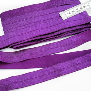 Destock 6.8m ruban élastique biais américain épais violet satiné largeur 2cm