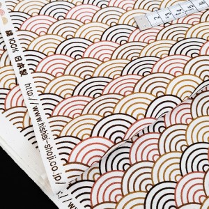 Destock 1m tissu japonais coton patchwork traditionnel vague seigaiha largeur 111cm