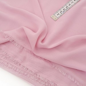 Destock 2.1m tissu mousseline polyester soyeux extra-doux rose largeur 155cm
