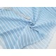 Destock 1.8m tissu coton double gaze imprimé rayures bleues blanches largeur 150cm 