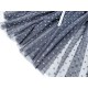 Déstock 2.7m tissu tulle souple pailleté étoiles argentées gris largeur 160cm