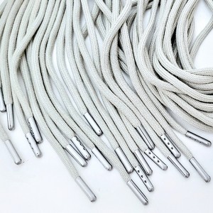 Destock 10 cordons de serrage extrémités de cordon en métal gris beige longueur 135-140cm