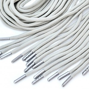Destock 9 cordons de serrage extrémités de cordon en métal gris beige longueur 135-140cm