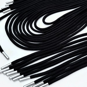 Destock 10 cordons de serrage extrémités de cordon en métal noir longueur 120-130cm