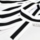 Destock 4m galon ruban maille bicolore rayures noires blanches tricotées polyester doux  largeur 4.5cm