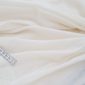 Destock 2.9m tissu crépon coton extra doux fluide écru largeur 140cm 