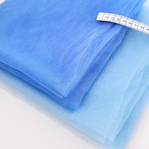 Destock lot 3m tissu tulle fin souple bleu largeur 150-165cm