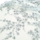 Destock 0.36m tissu broderie haute couture dentelle tulle brodé sequin motif fleuri largeur 140cm