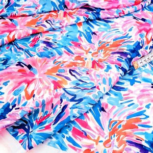 Destock 2.2m tissu satin polyester imitation soie extra doux fluide imprimé fleuri largeur 155cm