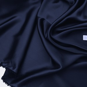 Destock 2m tissu satin polyester imitation soie extra doux fluide bleu nuit largeur 155cm