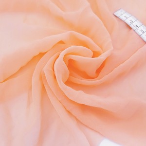 Destock lot 2.2m tissu mousseline polyester extra doux fluide rose saumon largeur 153cm
