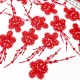 Destock 20 appliques dentelle guipure fine satiné haute couture rouge taille 2.8*11cm