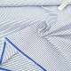 Déstock 1.55m tissu popeline coton rayures tissées bleu blanc largeur 152cm 