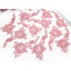 Destock 11 appliques dentelle guipure douce fluide rose haute couture taille 14cm