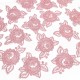 Destock 17 appliques dentelle guipure douce fluide rose haute couture taille 8-14cm