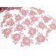 Destock 17 appliques dentelle guipure douce fluide rose haute couture taille 8-14cm