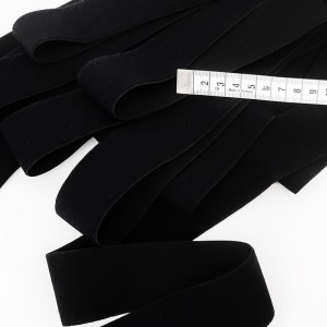 Destock 5m ruban élastique plat épais velouté doux noir largeur 3.6cm