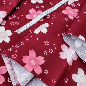 Destock 1.5m tissu japonais coton avec thermocollant fleuri traditionnel largeur 110cm