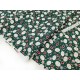 Destock 1m tissu japonais traditionnel fleuri lapin fond vert largeur 116cm