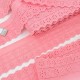 Déstock 3.9m dentelle broderie anglaise coton rose largeur 4.6 cm