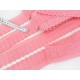 Déstock 3.9m dentelle broderie anglaise coton rose largeur 4.6 cm