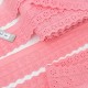 Déstock 14.3m dentelle broderie anglaise coton rose largeur 4.6 cm