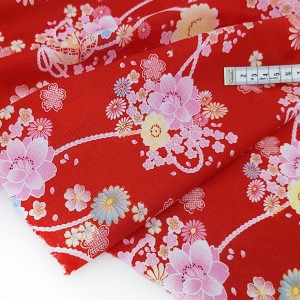 Destock 1.5m tissu japonais batiste coton soyeux motif fleuri largeur 99cm