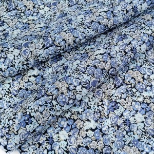 Tissu liberty tana lawn chive bleu 1.06m