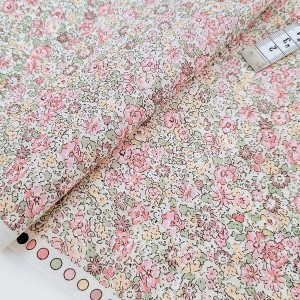 Destock 0.53m tissu japonais batiste coton soyeux motif fleuri largeur 113cm