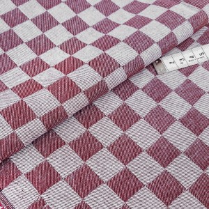 Destock 0.5m tissu jacquard coton doux carreaux tissés largeur 148cm