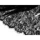 Destock 1.5m tissu dentelle de calais festoné haute couture noir largeur 145cm 