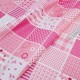 Destock 1.48m tissu percale coton doux motif patchwork rose largeur 163cm