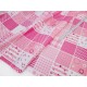 Destock 1.48m tissu percale coton doux motif patchwork rose largeur 163cm