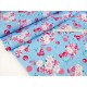 Destock 1.25m tissu japonais jacquard lin coton motif fleuri cerise largeur 154cm