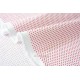 Destock 2m tissu velours milleraies coton doux pois rouge fond blanc rosé largeur 150cm