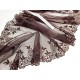 Destock 5m dentelle broderie tulle brodé fine haute couture chocolat largeur 30.5cm