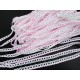 Destock lot 26m dentelle aux fuseaux coton rose blanche largeur 1cm