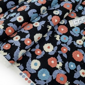 Destock 1.8m tissu japonais velours milleraies coton doux fleuri largeur 107cm
