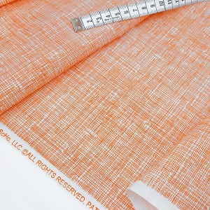 Destock 0.99m tissu américain coton patchwork graphique orange  largeur 117cm